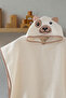 Baby Poncho Bath and Beach Towel 100% Cotton with Hood and Embroidered Figures - Bear Cream - 3