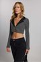 Long Sleeve Jacket Collared Crop Knitted Jacket - 5