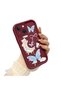 iPhone 15 Compatible Burgundy Silicone Shockproof Lens Protected Bow Pattern Case - 3
