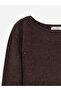 10836 Wool Blend Glitter Boat Neck Sweater-Coffee - 7