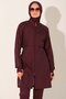 Hair Braid Detail Crop Look Hijab Swimsuit - Alf26355 - 2