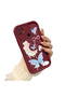 Redmi 10C Compatible Burgundy Silicone Shockproof Lens Protected Bow Pattern Case - 3