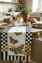 Black and White Checkerboard Patterned Mackenzie Runner Cgh1414-Rn - 3
