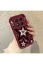 Redmi Note 14 Pro Plus+ 5g Compatible Claret Red Silicone Shockproof Lens Protected Star Pattern Case - 4