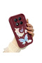 Redmi Note 14 Pro Plus+ 5g Compatible Burgundy Silicone Shockproof Lens Protected Bow Pattern Case - 3