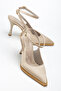 Women's Pointed Toe Thin Heeled Shoes Beige