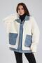 Women's Thick Knitwear Denim Fabric Garnished Design Jacket Cardigan - 2