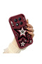 Redmi Note 14 Pro Plus+ 5g Compatible Claret Red Silicone Shockproof Lens Protected Star Pattern Case - 3
