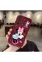 Samsung Galaxy A73 Compatible Claret Red Silicone Shockproof Case with Lens Protection and Mickey Pattern - 2