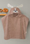 100% Cotton Baby & Kids Poncho Bath and Beach Towel with Hooded Embroidered Figures - 2