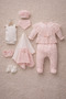 Baby Girl Powder Pink Lace Hospital Discharge Set – 8 Piece Newborn Set - 2