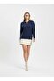 Women's Polo Neck Half Placket Ribbed Knit Oversized Knitwear Sweater