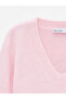 10645 V-Neck Wool Blend Sweater-Ş. Pink - 3