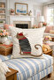 Punch Embroidered Throw Pillow Cover - 43X43 cm - Cat - Pnk001