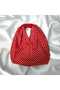 Women's Red Polka Dot Fabric Bag with Bow Detail/ Sports Use Bag - 2