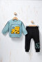 Rocha Baby Red Giraffe Boucle Embroidered 2-Piece Set - "Hi" Patterned Cotton Sweatshirt and Pants - 4