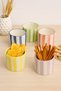 6 Items Large Size Ceramic Colorful Vertical Striped Handmade Ceramic Bowl and Serving Set - 2