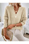 Buttoned V-Neck Women's Knitwear Cardigan - 4