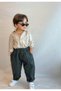 Striped Shirt and Khaki Trousers Set