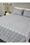 Honeycomb Patterned 3 Piece Double Bedspread - 2