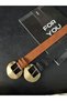 2-Pack Faux Leather Oval Buckle Women's Trouser Belt, Jacket Belt, Shirt Belt, Dress Belt - 3