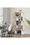 VASAGLE Zigzag Floating Wall Shelf Cube Design, Wooden Shelving for Books - White - 4