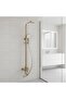 Charming Rain Shower Panel, 3 Function Stainless Steel/Brass Square Column Set