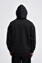 Erkek Basıc Siyah Hoodie - 6