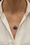 Natural Stone Design Middle Zircon Stone Premium Steel Necklace - 2