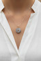 Natural Stone Design Middle Zircon Stone Premium Steel Necklace - 3