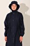 Oversize Long Hijab Swimsuit with Pile Trim Hat - Alf26521 - 2