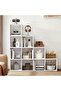 VASAGLE 10 Cube Wooden Storage Unit with Staircase Design - Freestanding Bookcase - White - 6