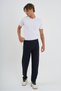 Navy Blue Men's Sweatpants with Zipper, Three Pockets, Comfortable Fit, Classic Leg - 2