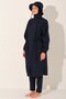 Oversize Long Hijab Swimsuit with Pile Trim Hat - Alf26521 - 7