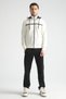 Ecru Premium Stand Collar Comfortable Fit Classic Leg Men's Tracksuit Set - 5