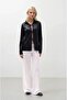 Front Bow Detail Satin Woven Fabric Women's Shirt with Buttonless Cuffs 52218012 - 2
