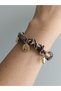 Scarf Bandana Women's Bracelet Elephant Tree of Life Heart Brown Fabric - 3