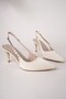 Vi̇vara Chain Detailed Pointed Toe Open Back Women's Heeled Shoes - 2