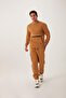 Men's Zipper Detailed Sweatshirt Brown - 2