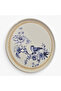Real Gold Gilded Blue Bird Ceramic Serving Plate 23 cm Single Person - 4