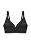 Seamless Bra - Slight |   Black Laser Cut Seamless Women's Bra with Slice Detail and No Underwire - 2