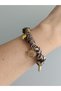 Scarf Bandana Women's Bracelet Elephant Tree of Life Heart Brown Fabric - 8
