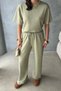 Women's Almond Green Modal Short Sleeve Soft Touch Sports Set - 4