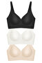 Seamless Bra - Slight |   Laser Cut Seamless Slice Detailed Underwire-Free Women's Bra 3-Pack