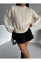 Hair Braid Pattern Medium Length Crew Neck Women's Knitwear Sweater