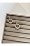 Special Series Zircon Stone Detail Xp Dangle Xp Hoop Silver Earrings - 6