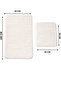 Liva Cream Luxury Cotton Double Bath Mat Set 60X100 & 50X60 Soft Textured - 7