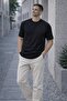 Beckett Raglan Sleeve Slim Knitwear Short Sleeve Men's T-Shirt - Black - 3