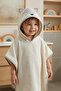 Baby Poncho Bath and Beach Towel 100% Cotton with Hood and Embroidered Figures - Fox Gray