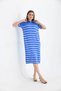 Women's Polo Collar Striped Maxi Length Knitwear Dress 10027 - 4